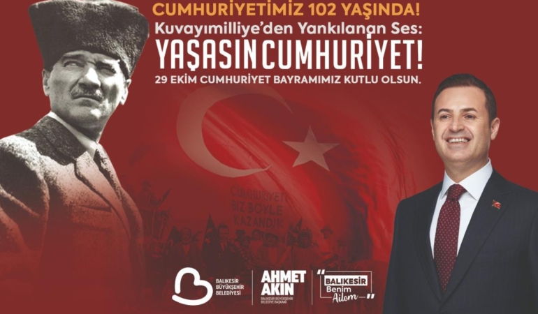 Başkan Akın’dan 29 Ekim Cumhuriyet Bayramı Mesajı