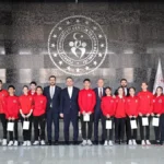 Balıkesir'in modern pentatlon şampiyonları Gençlik ve Spor Bakan Yardımcısı Dr. Enes Eminoğlu ile Ankara'da bir araya geldi