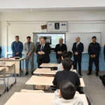 Balıkesir Valisi İsmail Ustaoğlu'nun Altıeylül Mesleki ve Teknik Anadolu Lisesi ziyaretinden fotoğraf