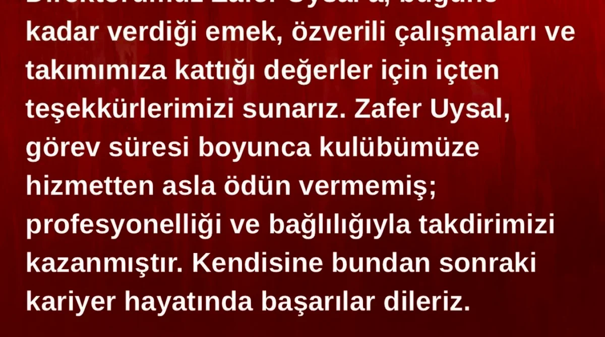 Balıkesirspor'da Zafer Uysal dönemi sona erdi